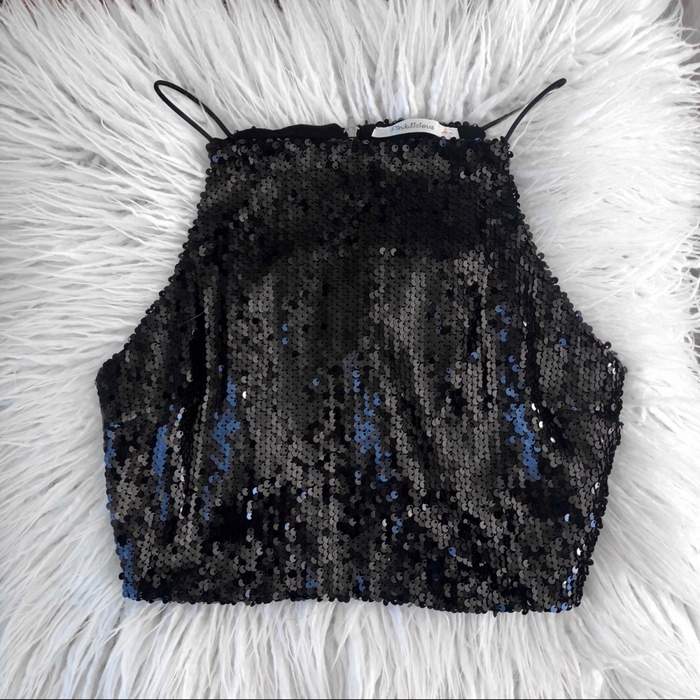 Black Sequin Top 🌟